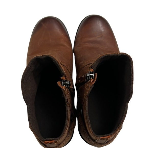 Teva Foxy Booties Brown Leather Round Toe Side Zip Ankle 6.5 - Picture 6 of 9